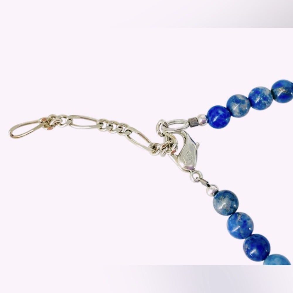 Vibrant Lapis Lazuli Necklace, 14mm beads, 20”L - Picture 3 of 3
